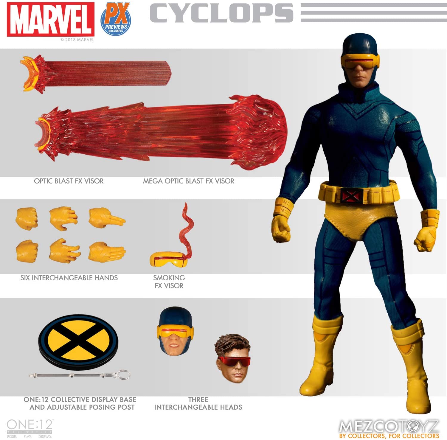 Mezco Toyz One: 12 Collective Marvel X-men Cyclops Action Figure