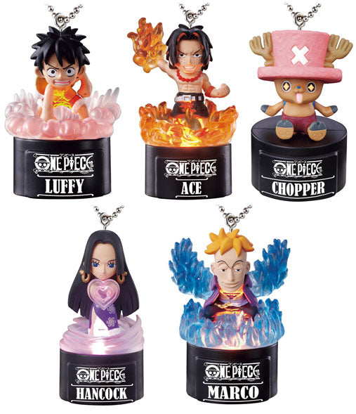 Bandai From the TV animation One Piece figure LED Keychain (set of 5)