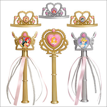Yujin Disney Princess Tiara & Wand Costume Accessories (set of 6)