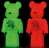 Medicom Bearbrick Christmas 2008 flocked & glow in the dark figure set