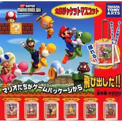Takara TOMY Yujin New Super Mario Bros. Wii 3D Jacket Mascot (set of 6)