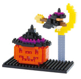 Kawada Nanoblock miniature Halloween Jack-o'-Lantern pumpkin bricks