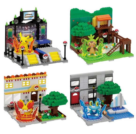 Kawada Nanoblock+ Pokemon Moncolle World mini Building bricks Playset