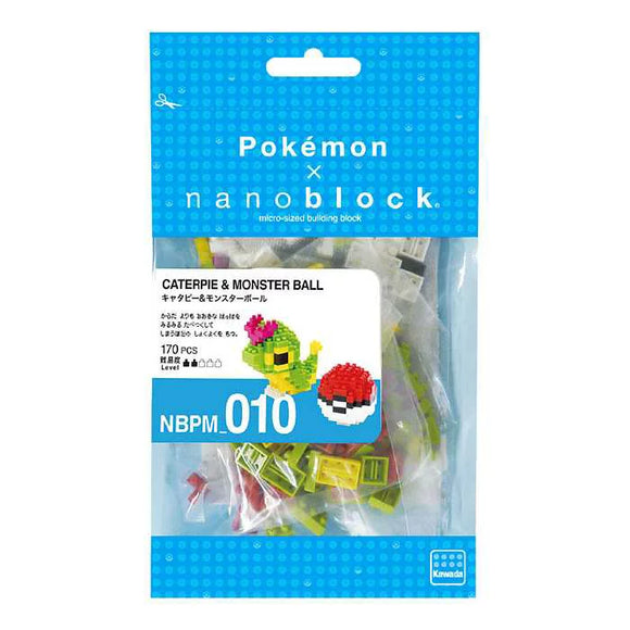 Kawada Nanoblock miniature Pokemon bricks NBPM-010 Caterpie & Pokeball