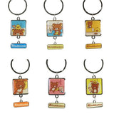 Koro Koro San-X Rilakkuma Relax bear Square Metal Keychain (set of 6)