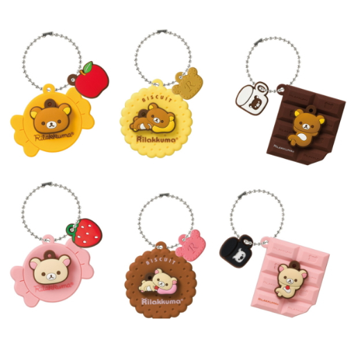 Kabaya Rilakkuma Relax Bear Sweets Collection Rubber Mascot (set of 6)