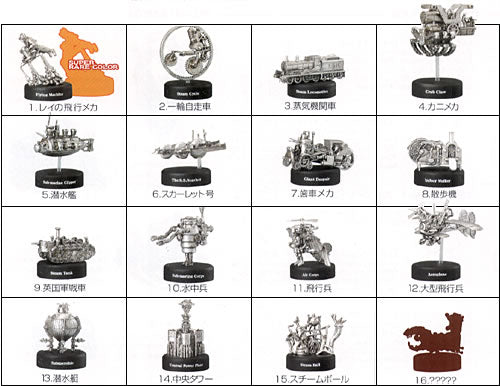 Bandai STEAMBOY Steam boy mecha Mini Figure Selection (set of 16)