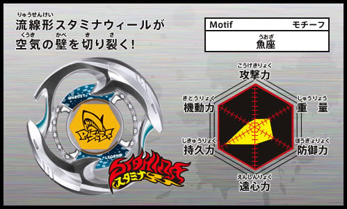 Takara TOMY 2010 Beyblade Metal Fight Fusion BB-83 Pisces DF145BS