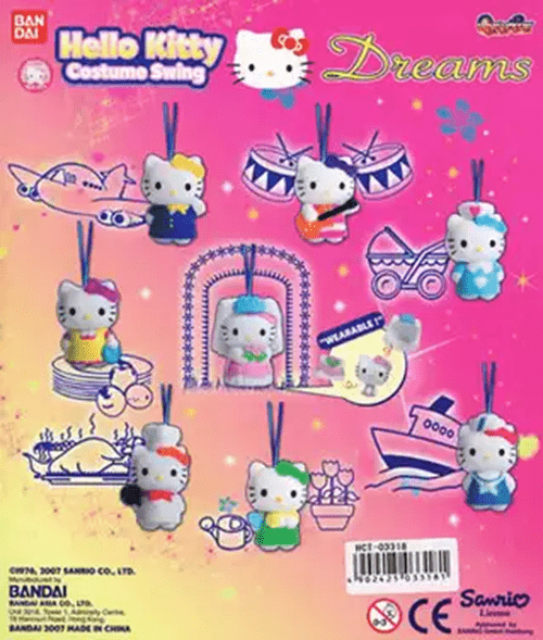 Bandai Sanrio Hello Kitty Costume Swing Dreams Gashapon figure Strap (set of 8) - DREAM Playhouse