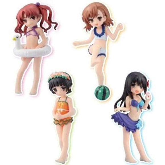 Chara-ani Toaru Kagaku no Railgun S swim suit ver. girl Trading figure set of 4 - DREAM Playhouse