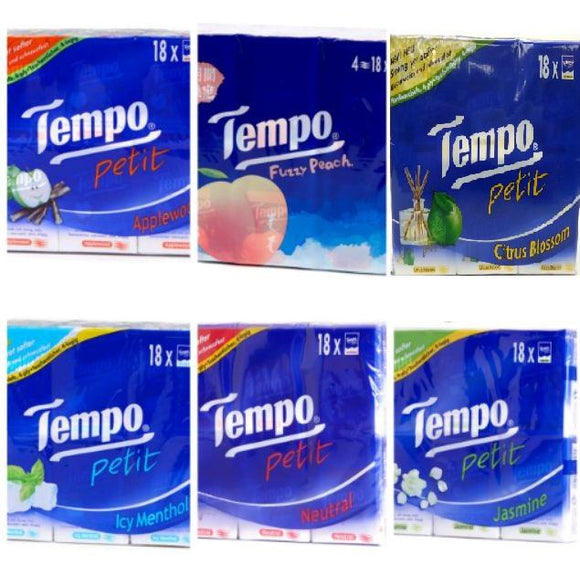 Tempo Pocket Tissues Petit M/Pocket Handy Economy Packs x 36 pcs Choose - DREAM Playhouse